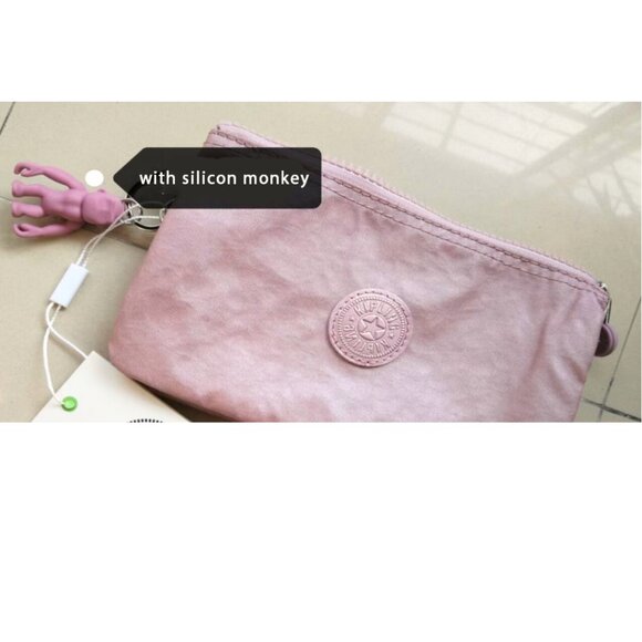 brand new Kipling CREATIVITY LARGE POUCHE metallic pink Multi-use make… - Picture 3 of 7